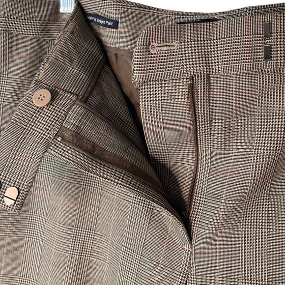 Talbots Modern Bi-Stretch High Waist Straight Pants Houndstooth Brown Size 8 - Picture 5 of 10